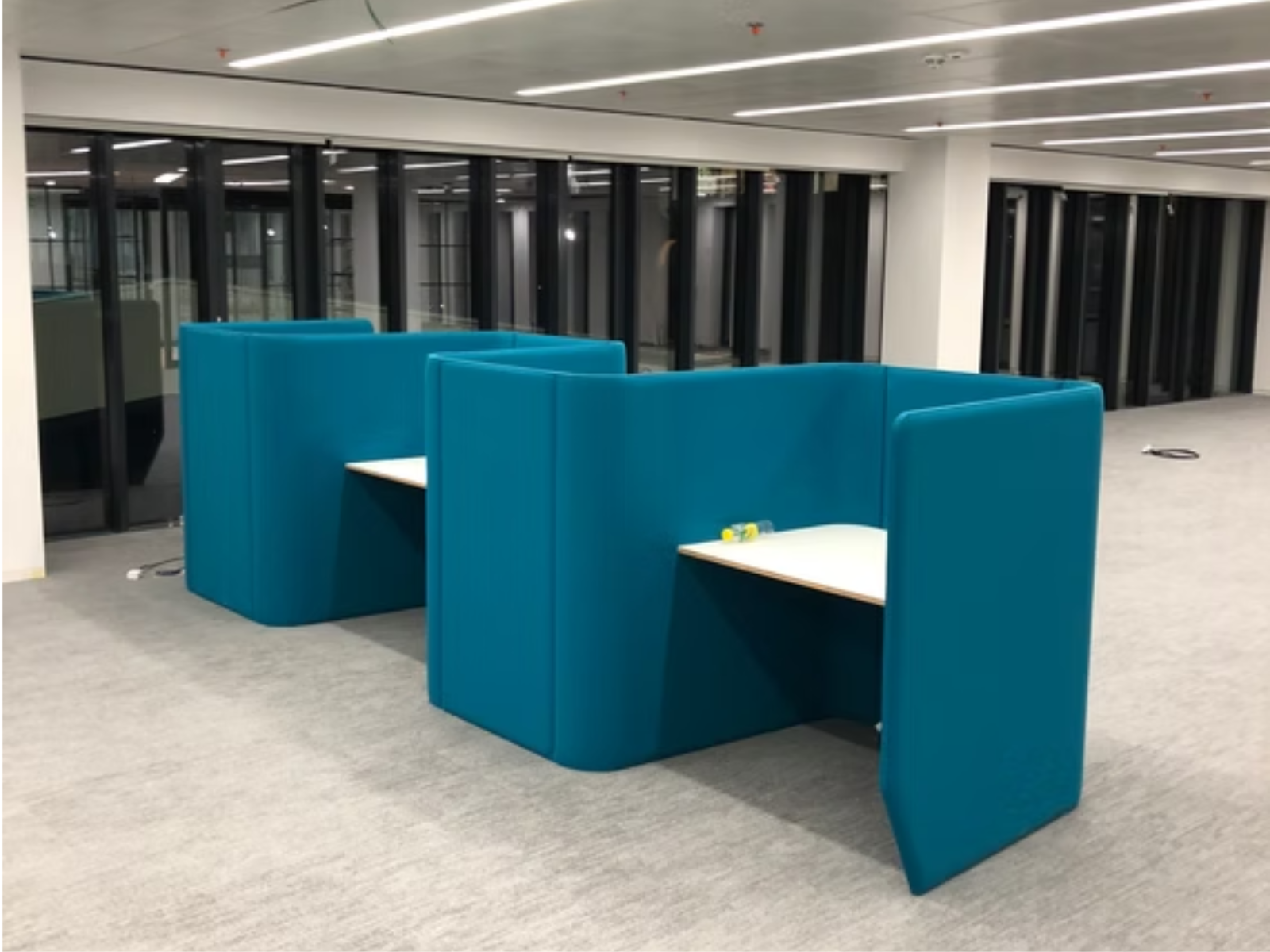 Blue furniture installation in Budapest